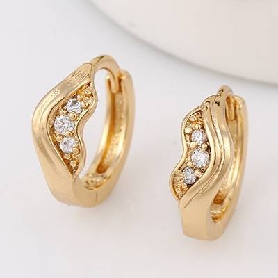 Изысканные серьги с фианитами оптом 90372 фото | Brulik