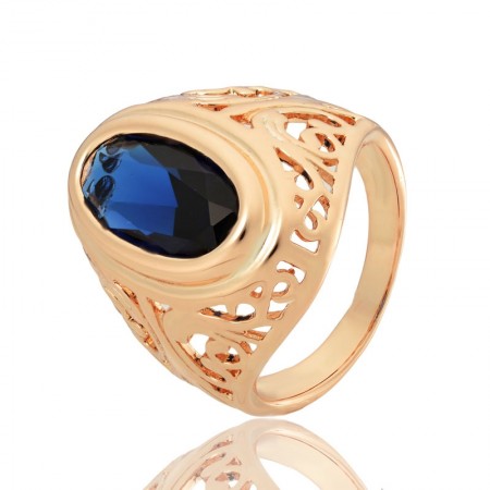 Позолоченное кольцо Fallon 83210013-синие фианиты фото | Brulik