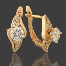 Позолоченные серьги  XP 20235-белый