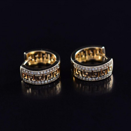 Позолоченные серьги с фианитами Xuping 10-9380 фото | Brulik