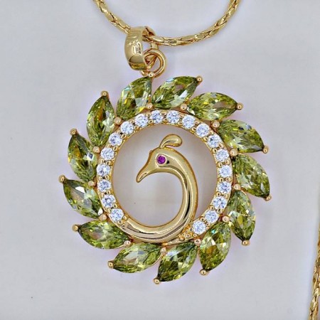 Кулон "Жар-птица" 31114-зеленый фото | Brulik