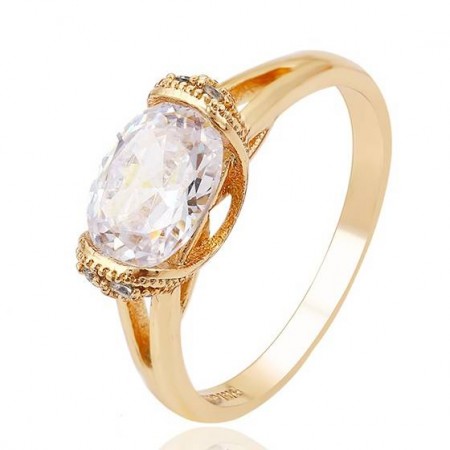 Шикарное ювелирное кольцо в позолоте 13765 фото | Brulik