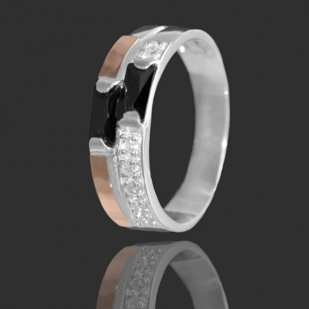 Серебряное кольцо с золотыми вставками 24 фото | Brulik