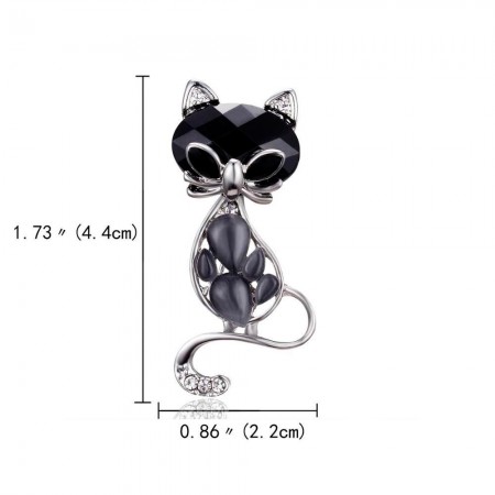 Брошь "Кот" 8810 фото | Brulik