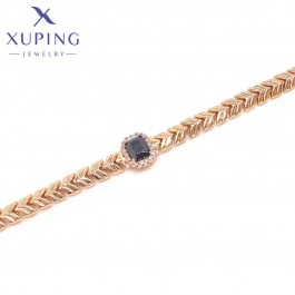 Позолочений  браслет Xuping 70147-чорні фіаніти
