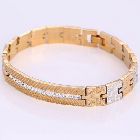 Позолоченный браслет с фианитами оптом 74737 фото | Brulik