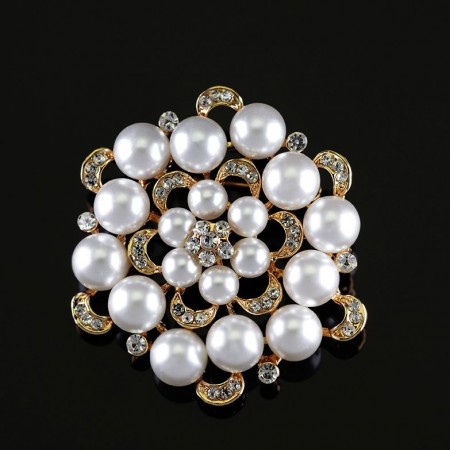 Брошь с жемчугом 13311 - золото фото | Brulik