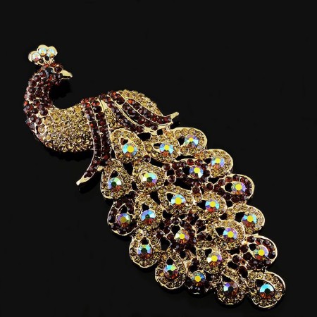 Брошь "Жар-птица" 5731 - коричневый фото | Brulik