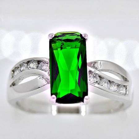 Потрясное кольцо 18К 13328-изумрудный фото | Brulik