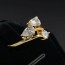 Позолоченное кольцо с белыми фианитами 18К Xuping 11255 фото | Brulik