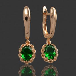 Позолоченные серьги  XP 987-зеленый