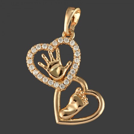 Позолоченный кулон "Ладошка и пяточка" Xuping 3629 фото | Brulik