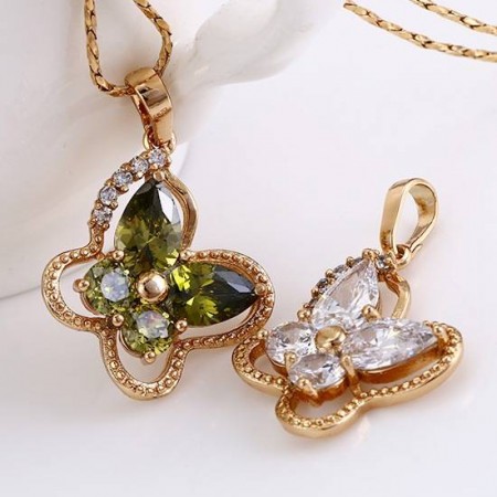 Кулон "Бабочка" с белыми фианитами 31847 фото | Brulik