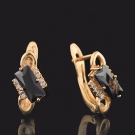 Позолоченые серьги XP 9589-чёрный