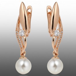 Позолочені сережки з перлинами Xuping 24360