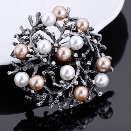 Стильная брошь-8425-золотой