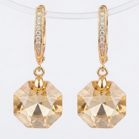 Позолочені  сережки Swarovski Xuping  24930 фото | Brulik