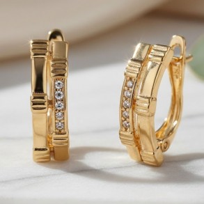 Позолочені сережки  Xuping 23793 фото | Brulik