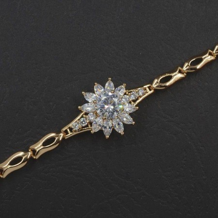 Браслет с фианитами в позолоте  7097  фото | Brulik