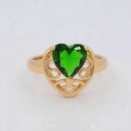 Бесподобное кольцо с фианитом Xuping 10-1069-изумрудный фото | Brulik