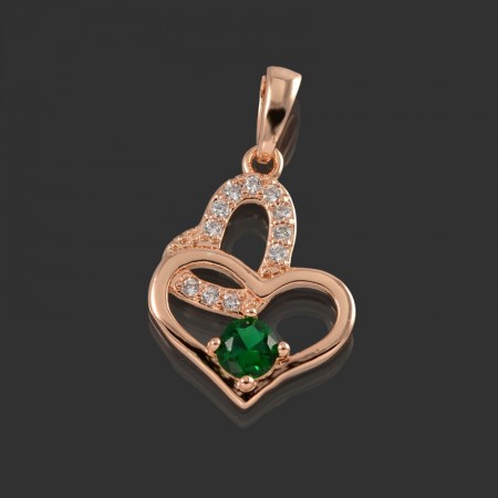 Позолоченный кулон Fallon 86200346-зеленый фото | Brulik