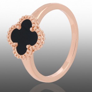 Позолочена каблучка у стилі Ван Кліф Fallon 83233003-чорний  фото | Brulik