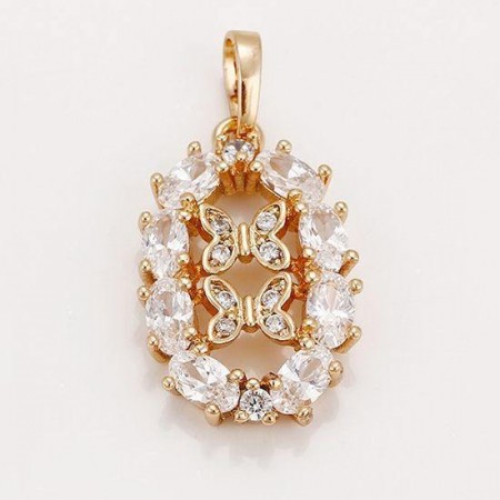 Позолоченный кулон с фианитами 32867 фото | Brulik