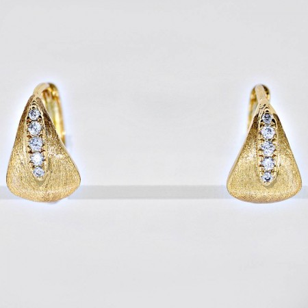 Необыкновенные позолоченные серьги с фианитами  27352 фото | Brulik