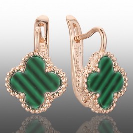 Позолочені сережки Fallon у стилі Ван Кліф 82202888-зелений