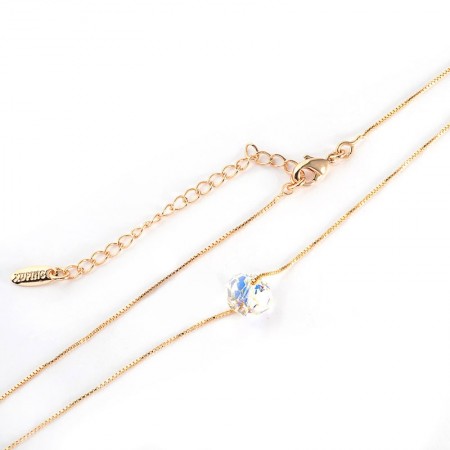 Позолоченная цепочка с кулоном Swarovski Xuping 4448-белый фото | Brulik