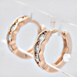 Прелестные серьги-колечки с фианитами ХР 90013-белый