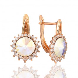  Позолоченные серьги Swarovski Xuping 21680- белый фианит