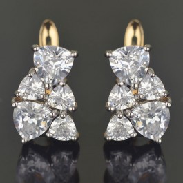 Позолоченные серьги  XP 2690-белые