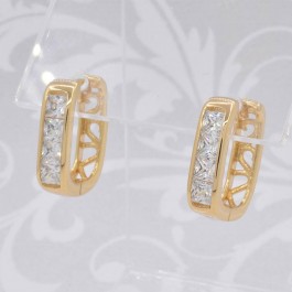 Замечательные серьги с фианитами 18К 10-2933