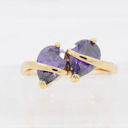 Прекрасное кольцо с фианитами ХР 10-1041-фиолетовый фото | Brulik