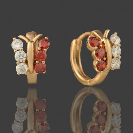 Позолоченные серьги  XP 20253-красный
