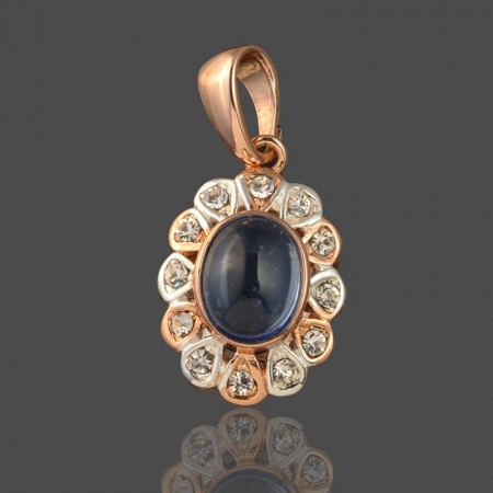 Позолоченный кулон Fallon 9624546-синие фианиты фото | Brulik
