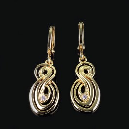 Позолоченные серьги 93328 - розовый