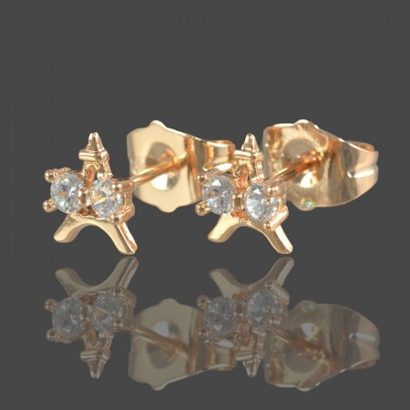 Позолоченные серьги-гвоздики Xuping 20109 фото | Brulik