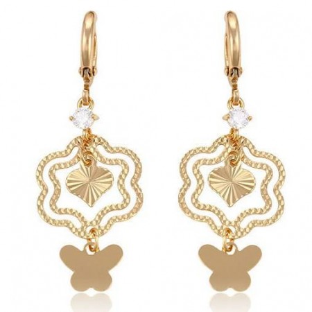 Позолоченные подвесные серьги ХР 90111 фото | Brulik