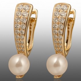 Позолочені сережки з перлинами Xuping 24659