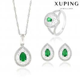 Комплект Xuping 63833-зелёные фианиты
