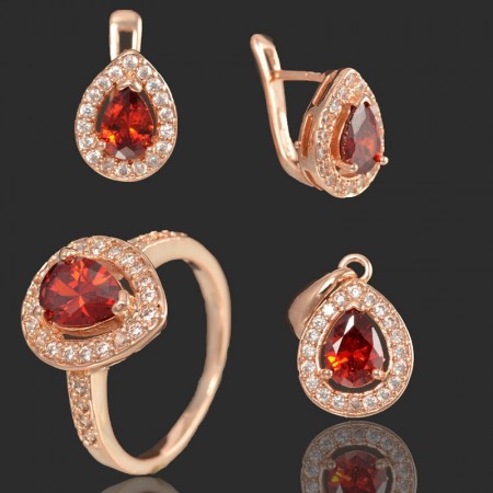 Позолоченный комплект  Fallon 81200117-красный фото | Brulik