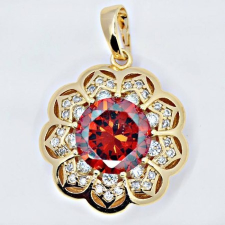 Кулон "Сияние" 31183-красный фото | Brulik