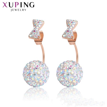 Позолоченные серьги Xuping 98869-цветные фианиты фото | Brulik