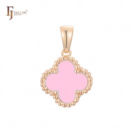 Позолочений кулон у стилі Ван Кліф  Fallon 86201435-рожевий