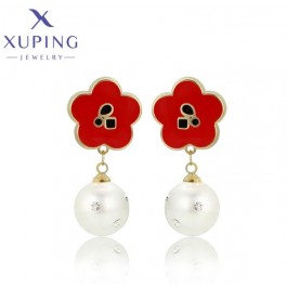 Серьги  Xuping BLE-1402 с белой жемчужиной