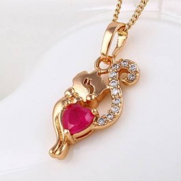 Обворожительный кулон 18K 30928 - малиновый