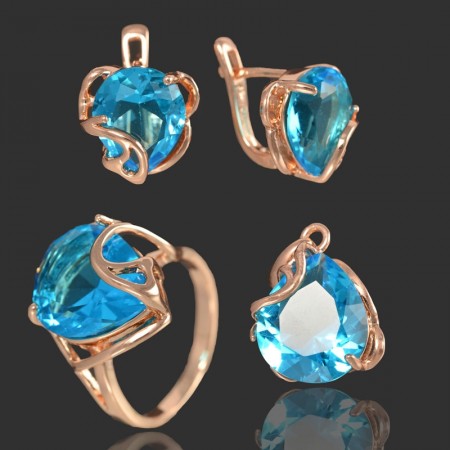 Позолоченное комплект  Fallon 81200149-голубой фото | Brulik