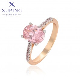  Позолоченное кольцо Xuping A00661740-розовый фианит